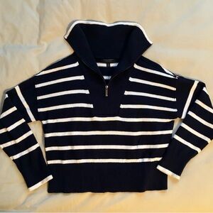 Nautical Striped Half-Zip Sweater
